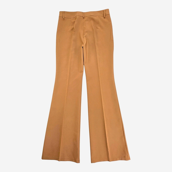 Quiet Luxury VENTI6 Flare Pants Women’s L Camel High Rise Made in Italy - Picture 2 of 9